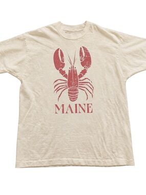 Off White Tee with Red Lobster Graphic